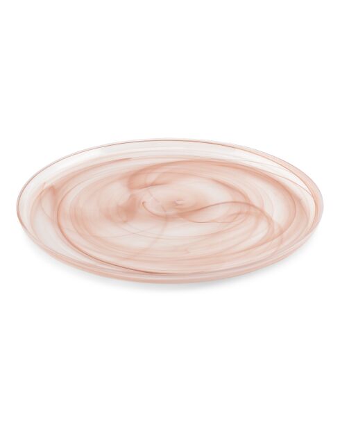6 Assiettes en verre Twirl marron - D.33cm
