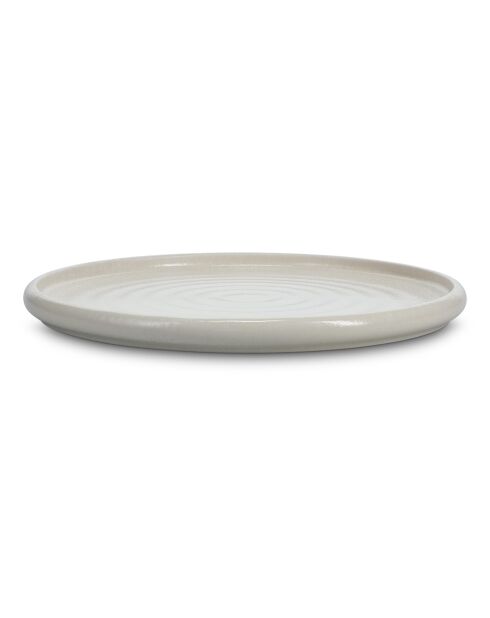 4 Assiettes en grès Mochi beiges - 26x2cm