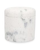 Pot de rangement en polyrésine Suds marbre blanc -  9,5 x 9,5 cm