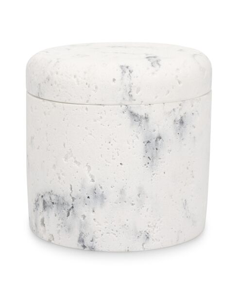 Pot de rangement en polyrésine Suds marbre blanc -  9,5 x 9,5 cm