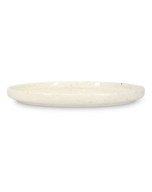 4 Assiettes en porcelaine style plage Studio Urbain beiges - D.26 cm