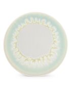 4 Assiettes en porcelaine Maldives  vert printemps - D. 21 cm