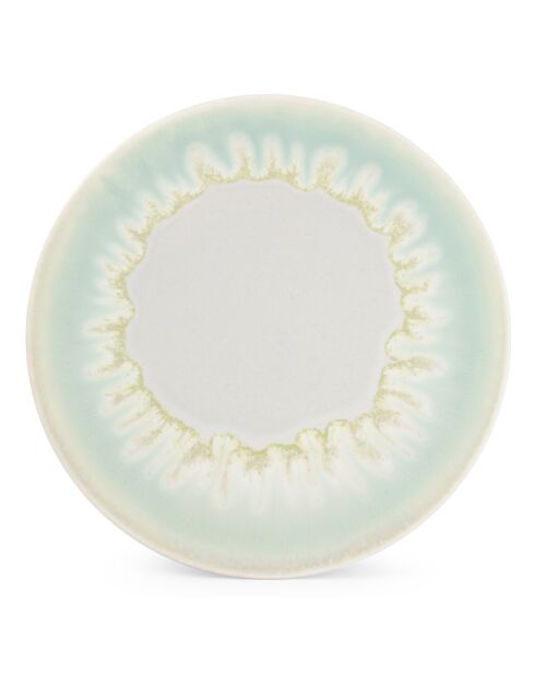 4 Assiettes en porcelaine Maldives  vert printemps - D. 21 cm