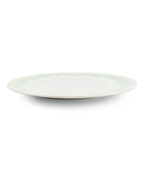 4 Assiettes en porcelaine Maldives  vert printemps - D. 21 cm