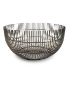 Cesta de alambre con forma de iris dorada de estilo vintage, 25 x 12 cm