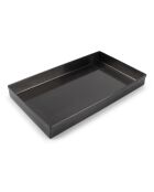 Plateau de rangement en acier inoxydable Vanity noir  - 28x3x16 cm