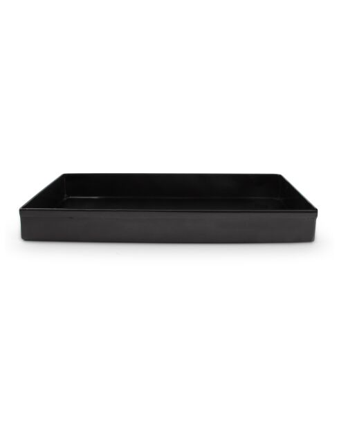 Plateau de rangement en acier inoxydable Vanity noir  - 28x3x16 cm