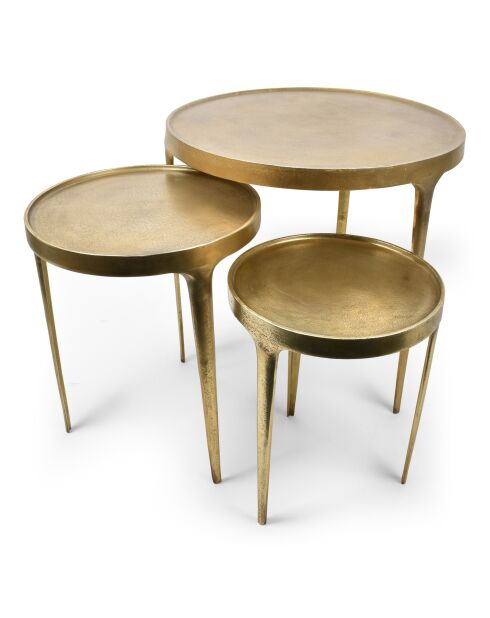 Mesa auxiliar Duro de aluminio dorado - 3 piezas