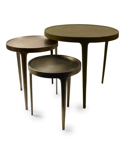 Mesa auxiliar Duro de aluminio dorado - 3 piezas
