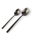 Set van 6 zwarte Terno roestvrijstalen aperitiefvorken - 16x3,5x4,5 cm