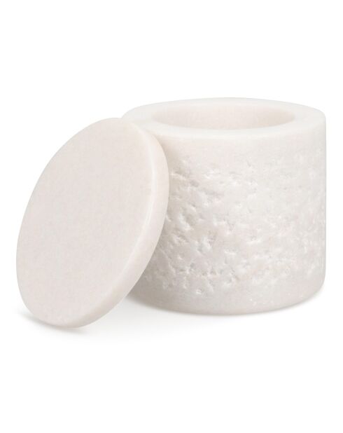 Pot avec couvercle en marbre Marbliss blanc - 7xH7cm
