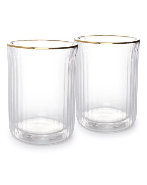 Set di 2 tazze trasparenti in borosilicato Roma a doppia parete - 28cl