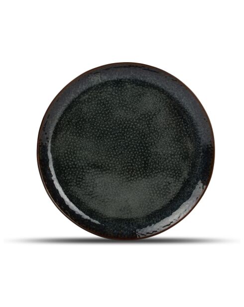 4 Mielo Teller aus blau/grün/schwarzem Steinzeug - D. 20,5 cm
