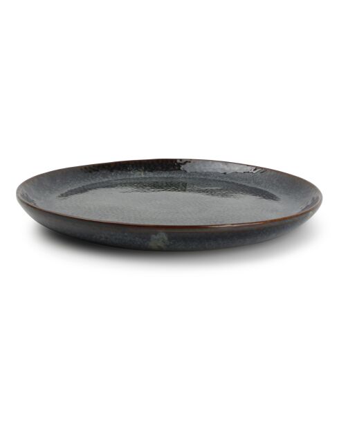 4 Mielo Teller aus blau/grün/schwarzem Steinzeug - D. 20,5 cm
