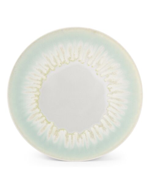 4 Assiettes en porcelaine Maldives  vert printemps - D.32 cm
