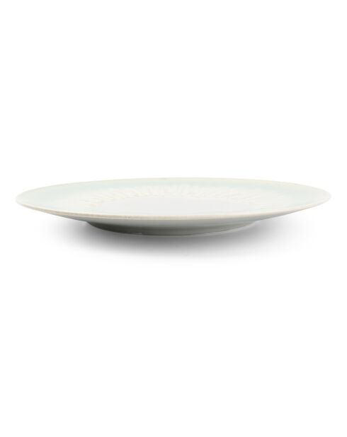 4 Assiettes en porcelaine Maldives  vert printemps - D.32 cm