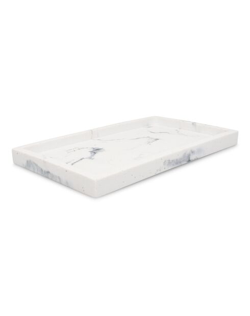 Porte-savon  en polyrésine Suds marbre blanc - 27x15,5x2cm