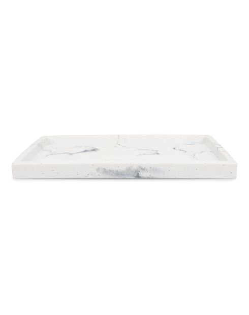 Porte-savon  en polyrésine Suds marbre blanc - 27x15,5x2cm