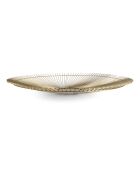 Cesta de alambre metálico con estampado de iris dorado retorcido - 53 x 5 cm