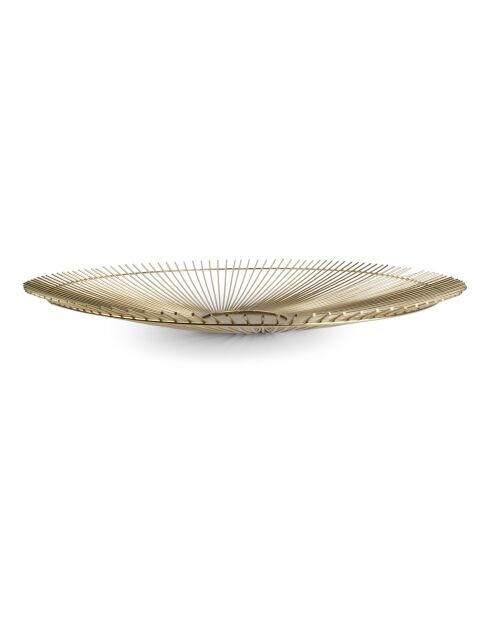 Panier en fil de fer en métal motif Iris torsadé doré - 53 x 5 cm