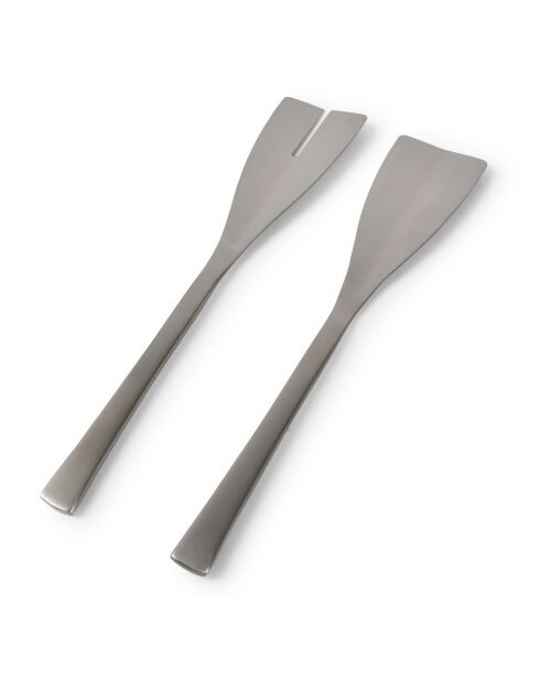 Set de 2 platos para ensaladas Equip de acero inoxidable plateados, 31,5 x 3 x 15 cm