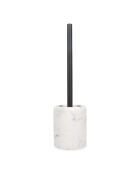 Brosse de toilette Suds avec support aspect marbre blanc - 9,5 x 37 cm