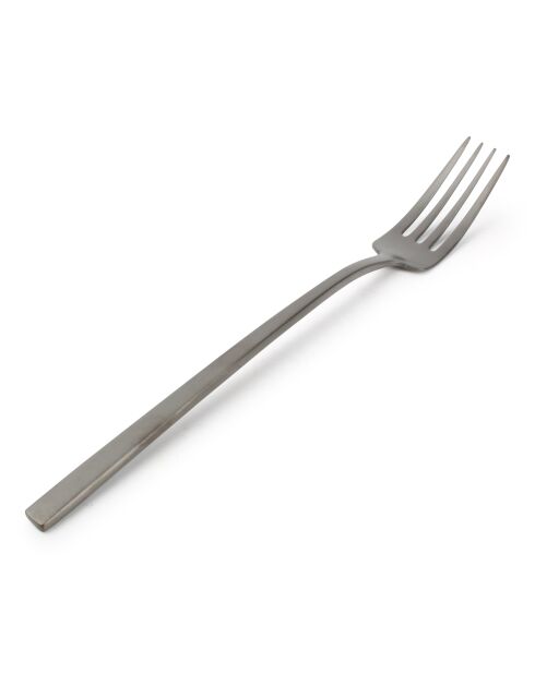 Set mit 6 Terno Tafelgabeln aus Edelstahl mattschwarz - 22,2 x 5,1x4,8 cm