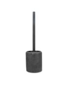 Brosse de toilette en polyrésine avec support gris anthracite  - 9,5 x  37 cm