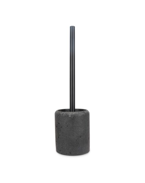Brosse de toilette en polyrésine avec support gris anthracite  - 9,5 x  37 cm