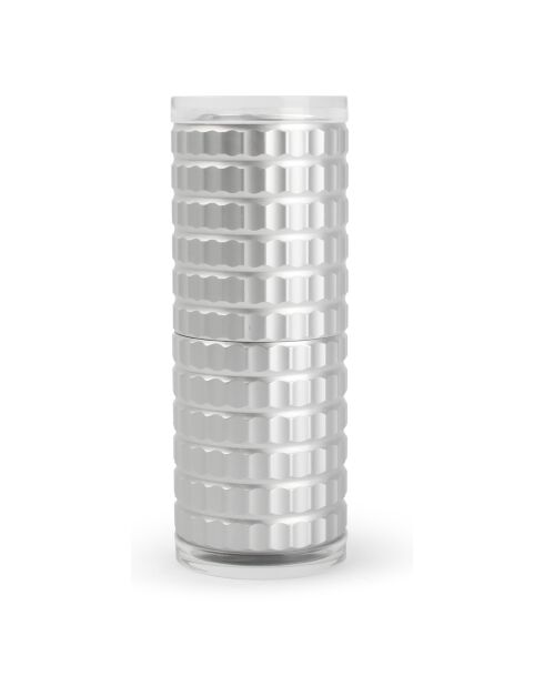 Moulin à poivre/sel en aluminium Savor  argent côtelé - H.12,5cm