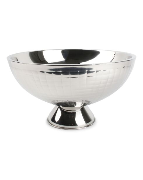 Seau à champagne  en acier inoxydable Bar motif argenté -  32 x 16 cm