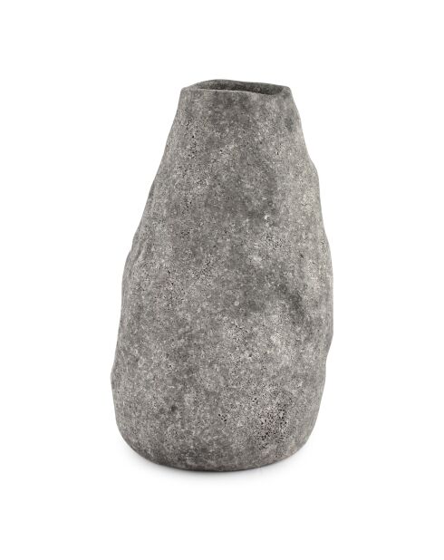 Jarrón de gres rupestre antracita - 14,5xH22cm