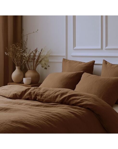 Juego de cama Carla de gasa de algodón avellana