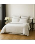 Parure de lit en percale de coton Zoé blanche/noire