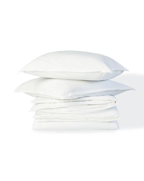 Juego de cama Nina de percal de algodón blanco