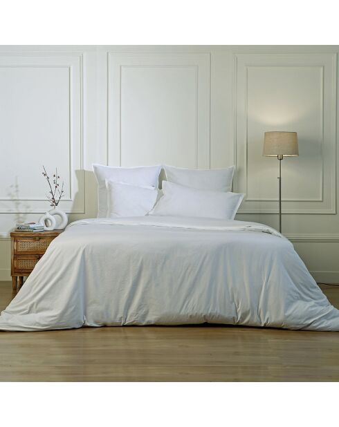 Juego de cama Nina de percal de algodón blanco