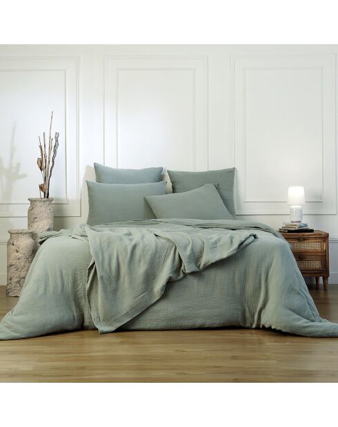 Drap plat gaze de coton Carla vert céladon