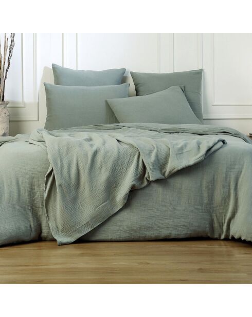 Drap plat gaze de coton Carla vert céladon