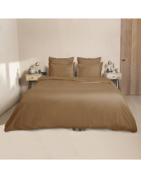 Housse de couette satin de en coton Julia caramel