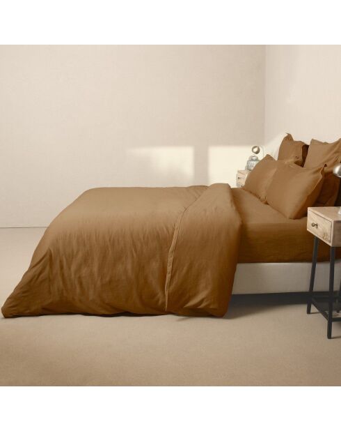 Housse de couette satin de en coton Julia caramel