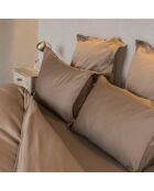 Housse de couette satin de en coton Julia caramel