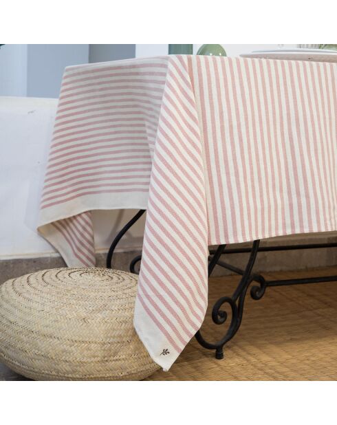 Hossegor Tischdecke aus Baumwolle puderrosa