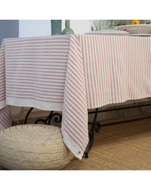 Hossegor Tischdecke aus Baumwolle puderrosa