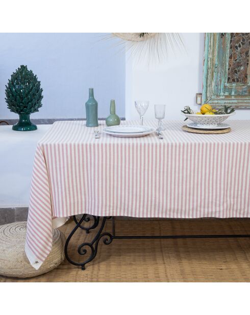 Hossegor Tischdecke aus Baumwolle puderrosa