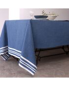 Griechische blaue Mahdia-Baumwolltischdecke und 8 Servietten