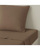 Drap plat gaze de coton Carla noisette