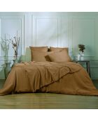 Drap plat gaze de coton Carla noisette