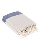 Marineblaues Baumwollplaid Liv