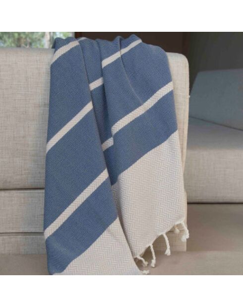 Marineblaues Baumwollplaid Liv