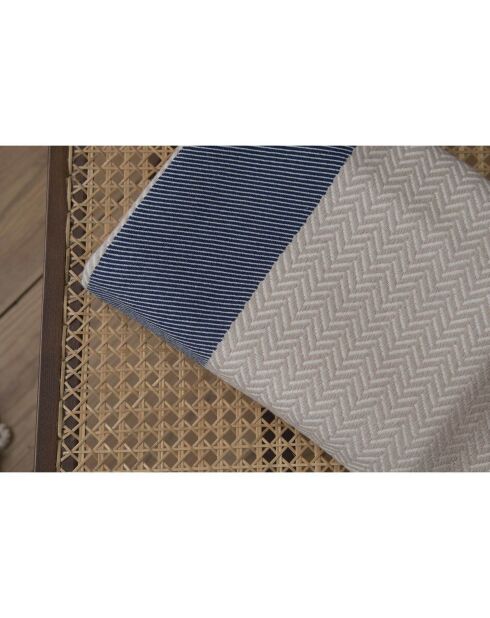 Marineblaues Baumwollplaid Liv